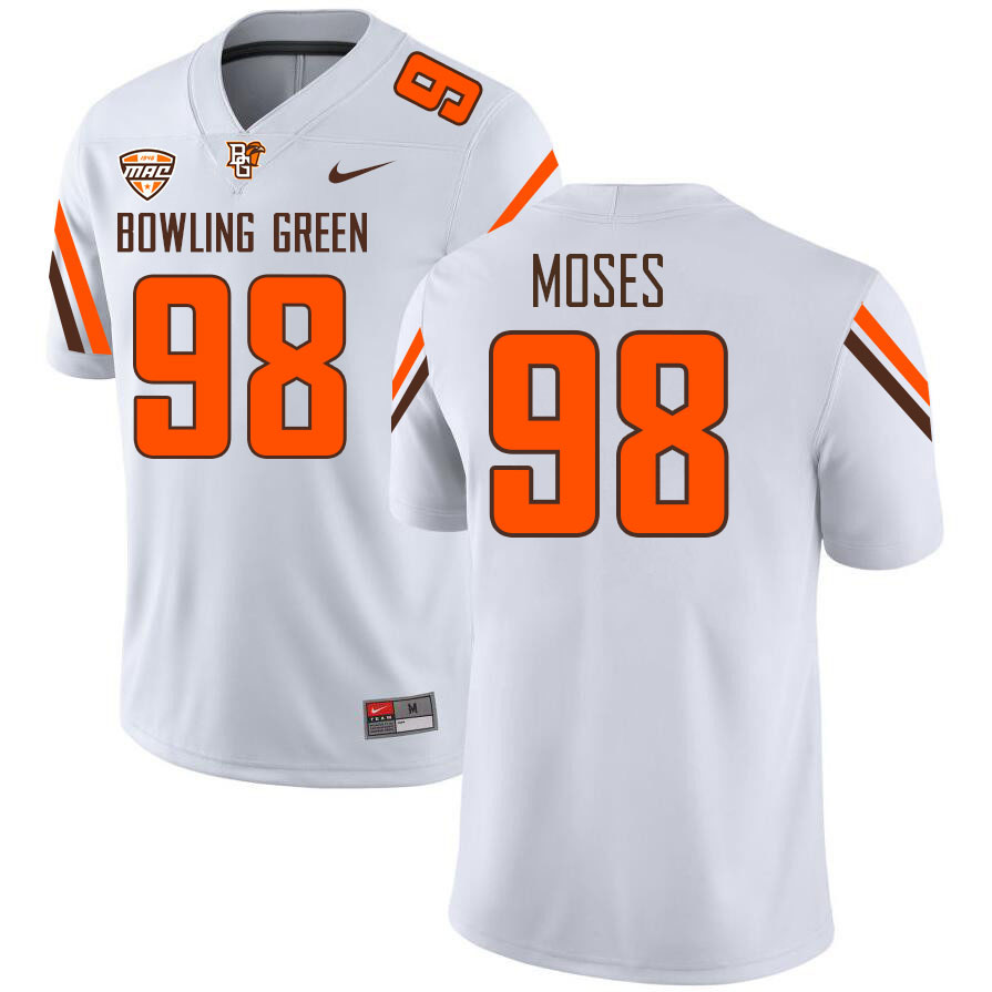 Bowling Green Falcons #98 Malik Moses College Football Jerseys Stitched-White